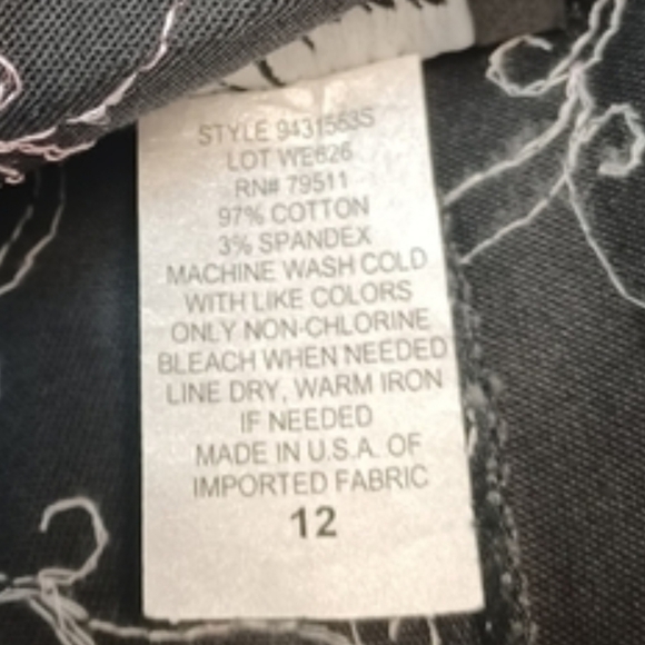 Alanni by Donny Brook Size 12 Stylish Black Patterned Women's Pants - Picture 13 of 13